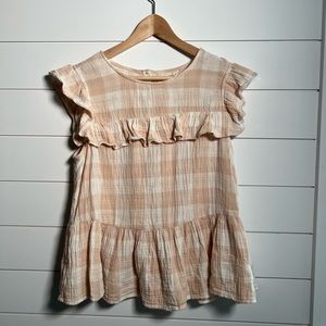 COPY - Universal Thread Plaid Ruffle Tiered Tank - Med NWOT